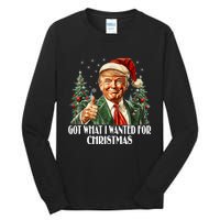 Got What I Wanted For Christmas Trump Xmas Pajamas 2024 Tall Long Sleeve T-Shirt