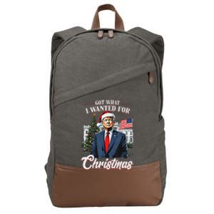 Got What I Wanted For Christmas Trump 2024 Cotton Canvas Backpack