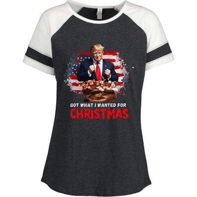 Got What I Wanted For Christmas Trump Won Present Xmas Enza Ladies Jersey Colorblock Tee