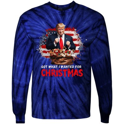 Got What I Wanted For Christmas Trump Won Present Xmas Tie-Dye Long Sleeve Shirt