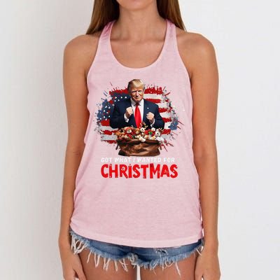 Got What I Wanted For Christmas Trump Won Present Xmas Women's Knotted Racerback Tank