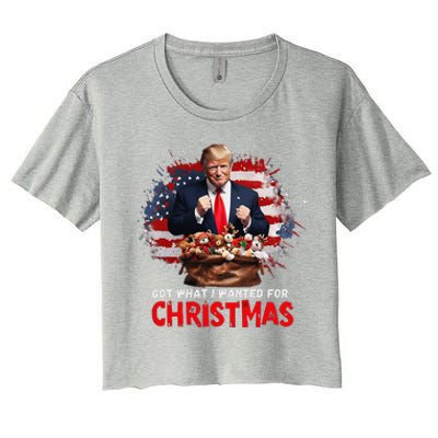 Got What I Wanted For Christmas Trump Won Present Xmas Women's Crop Top Tee