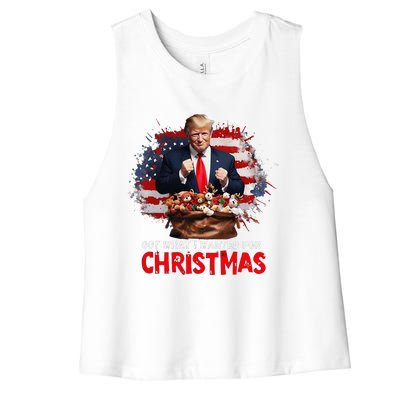 Got What I Wanted For Christmas Trump Won Present Xmas Women's Racerback Cropped Tank