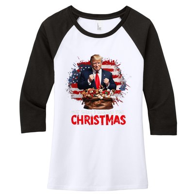 Got What I Wanted For Christmas Trump Won Present Xmas Women's Tri-Blend 3/4-Sleeve Raglan Shirt