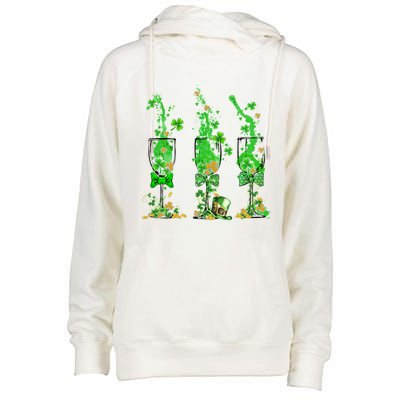 Gnome Wine Irish Flag Police Funny Ers St Patricks Day Gift Womens Funnel Neck Pullover Hood