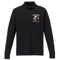 George Washington It's Only Treason If You Lose 4th Of July Performance Long Sleeve Polo