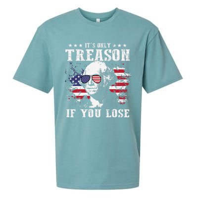 George Washington It's Only Treason If You Lose 4th Of July Sueded Cloud Jersey T-Shirt