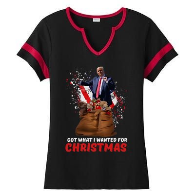 Got What I Wanted For Christmas Trump Won 2024 President Ladies Halftime Notch Neck Tee