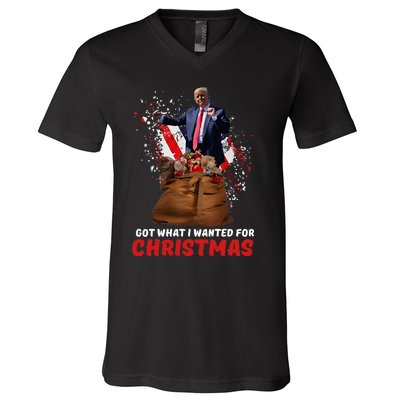 Got What I Wanted For Christmas Trump Won 2024 President V-Neck T-Shirt