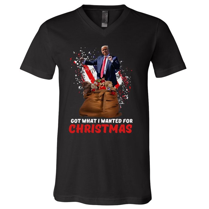 Got What I Wanted For Christmas Trump Won 2024 President V-Neck T-Shirt