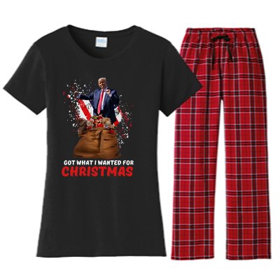 Got What I Wanted For Christmas Trump Won 2024 President Women's Flannel Pajama Set