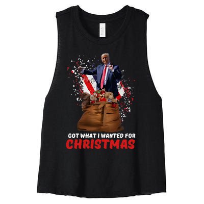 Got What I Wanted For Christmas Trump Won 2024 President Women's Racerback Cropped Tank