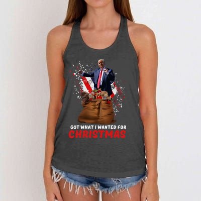 Got What I Wanted For Christmas Trump Won 2024 President Women's Knotted Racerback Tank