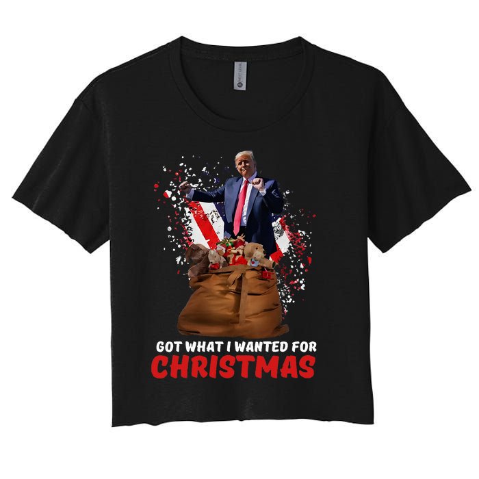 Got What I Wanted For Christmas Trump Won 2024 President Women's Crop Top Tee