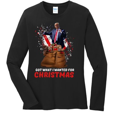 Got What I Wanted For Christmas Trump Won 2024 President Ladies Long Sleeve Shirt