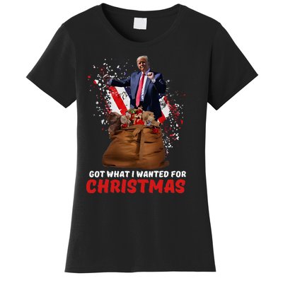 Got What I Wanted For Christmas Trump Won 2024 President Women's T-Shirt