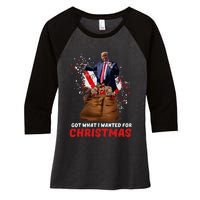 Got What I Wanted For Christmas Trump Won 2024 President Women's Tri-Blend 3/4-Sleeve Raglan Shirt