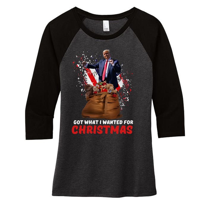 Got What I Wanted For Christmas Trump Won 2024 President Women's Tri-Blend 3/4-Sleeve Raglan Shirt