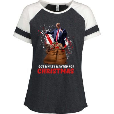 Got What I Wanted For Christmas Trump Won 2024 President Enza Ladies Jersey Colorblock Tee