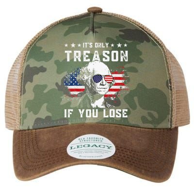 George Washington Its Only Treason If You Lose 4th Of July Legacy Tie Dye Trucker Hat