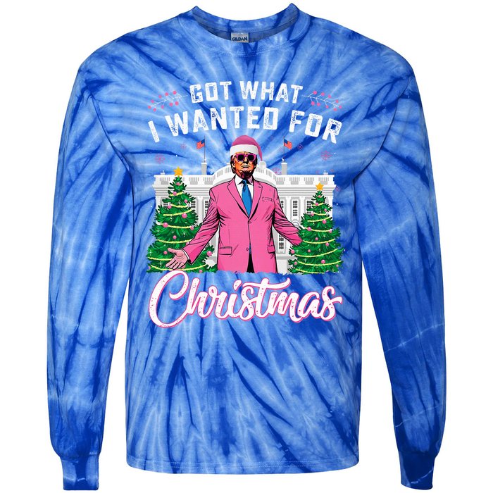 Got What I Wanted For Christmas Trump Tie-Dye Long Sleeve Shirt