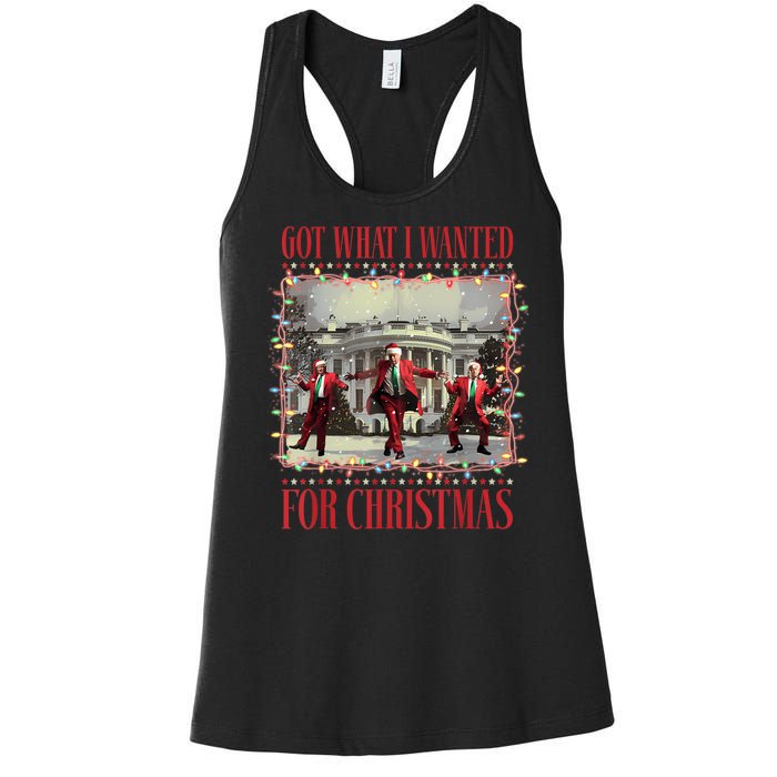 Got What I Wanted For Christmas Dance Trump Xmas Women's Racerback Tank