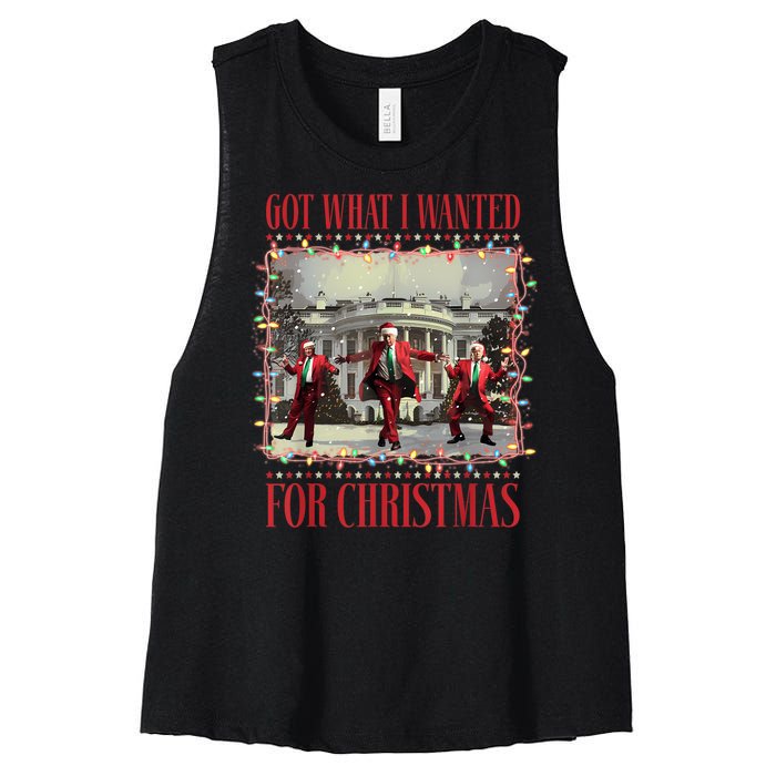 Got What I Wanted For Christmas Dance Trump Xmas Women's Racerback Cropped Tank