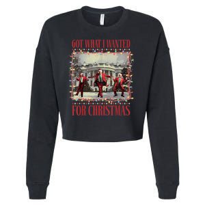 Got What I Wanted For Christmas Dance Trump Xmas Cropped Pullover Crew