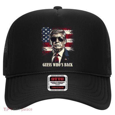 Guess Who Is Back 47 Trump Victory High Crown Mesh Back Trucker Hat