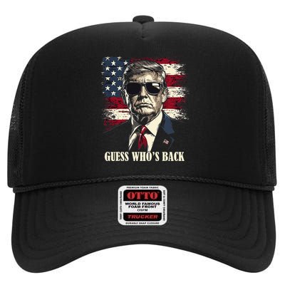 Guess Who Is Back 47 Trump Victory High Crown Mesh Back Trucker Hat