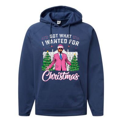 Got What I Wanted For Christmas Trump Performance Fleece Hoodie