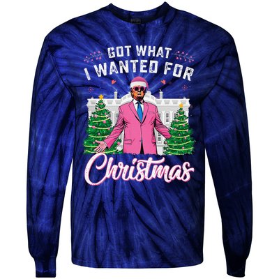 Got What I Wanted For Christmas Trump Tie-Dye Long Sleeve Shirt