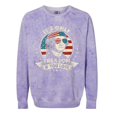 George Washington It's Only Treason If You Lose 4th Of July (1) Colorblast Crewneck Sweatshirt