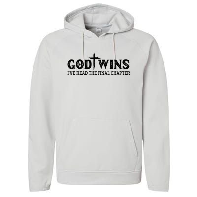 God Wins I Ve Read The Final Chapter Christian Cross Performance Fleece Hoodie