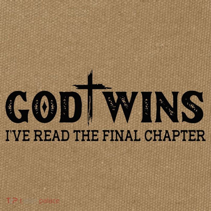 God Wins I Ve Read The Final Chapter Christian Cross Cotton Canvas Backpack