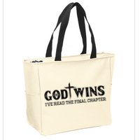 God Wins I Ve Read The Final Chapter Christian Cross Zip Tote Bag