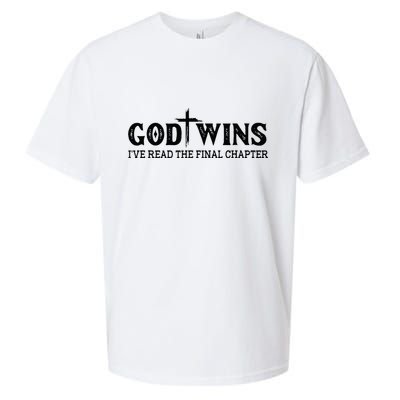 God Wins I Ve Read The Final Chapter Christian Cross Sueded Cloud Jersey T-Shirt