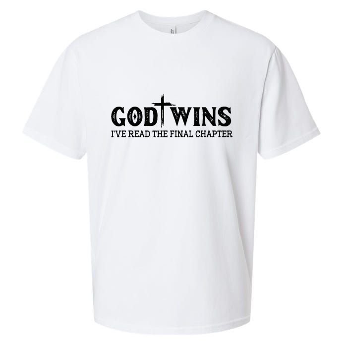 God Wins I Ve Read The Final Chapter Christian Cross Sueded Cloud Jersey T-Shirt