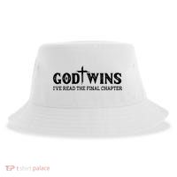 God Wins I Ve Read The Final Chapter Christian Cross Sustainable Bucket Hat