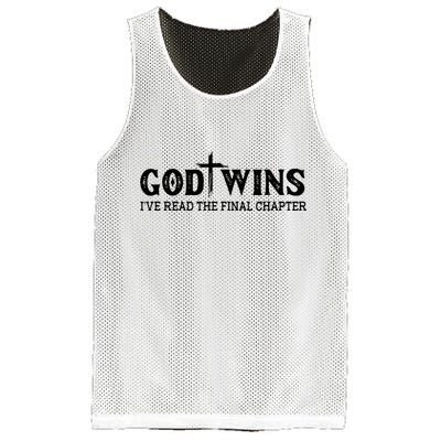 God Wins I Ve Read The Final Chapter Christian Cross Mesh Reversible Basketball Jersey Tank