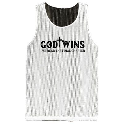 God Wins I Ve Read The Final Chapter Christian Cross Mesh Reversible Basketball Jersey Tank