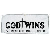God Wins I Ve Read The Final Chapter Christian Cross Large Microfiber Waffle Golf Towel
