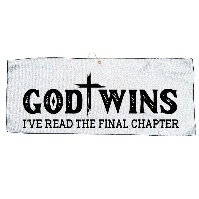 God Wins I Ve Read The Final Chapter Christian Cross Large Microfiber Waffle Golf Towel
