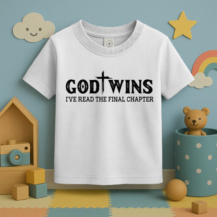 God Wins I Ve Read The Final Chapter Christian Cross Toddler T-Shirt