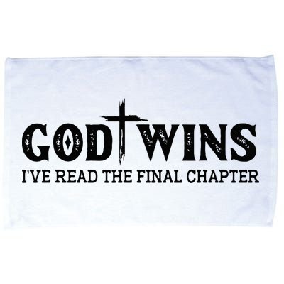 God Wins I Ve Read The Final Chapter Christian Cross Microfiber Hand Towel
