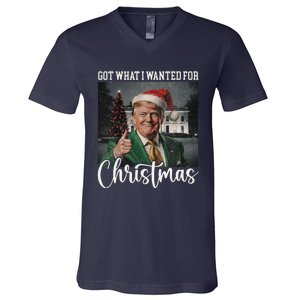 Got What I Wanted For Christmas Santa Trump Won 2024 V-Neck T-Shirt