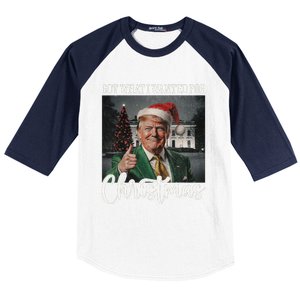 Got What I Wanted For Christmas Santa Trump Won 2024 Baseball Sleeve Shirt