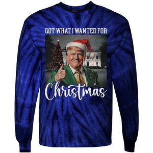 Got What I Wanted For Christmas Santa Trump Won 2024 Tie-Dye Long Sleeve Shirt