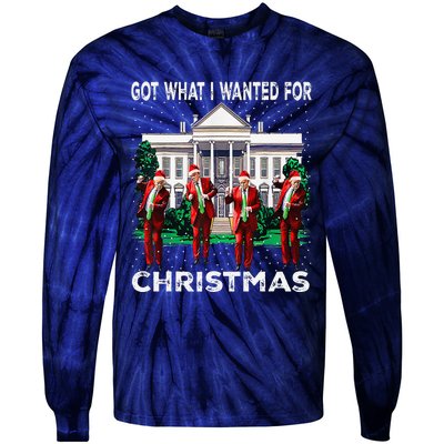 Got What I Wanted For Christmas Trump 2024 President Tie-Dye Long Sleeve Shirt