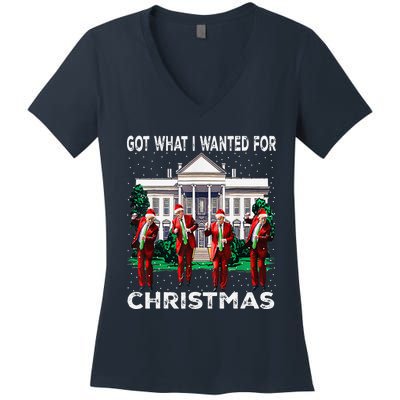 Got What I Wanted For Christmas Trump 2024 President Women's V-Neck T-Shirt